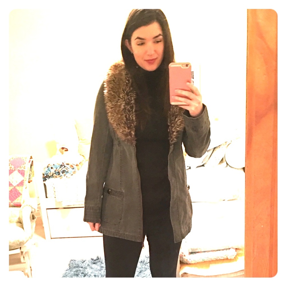 Roxy Denim and Faux Fur Jacket